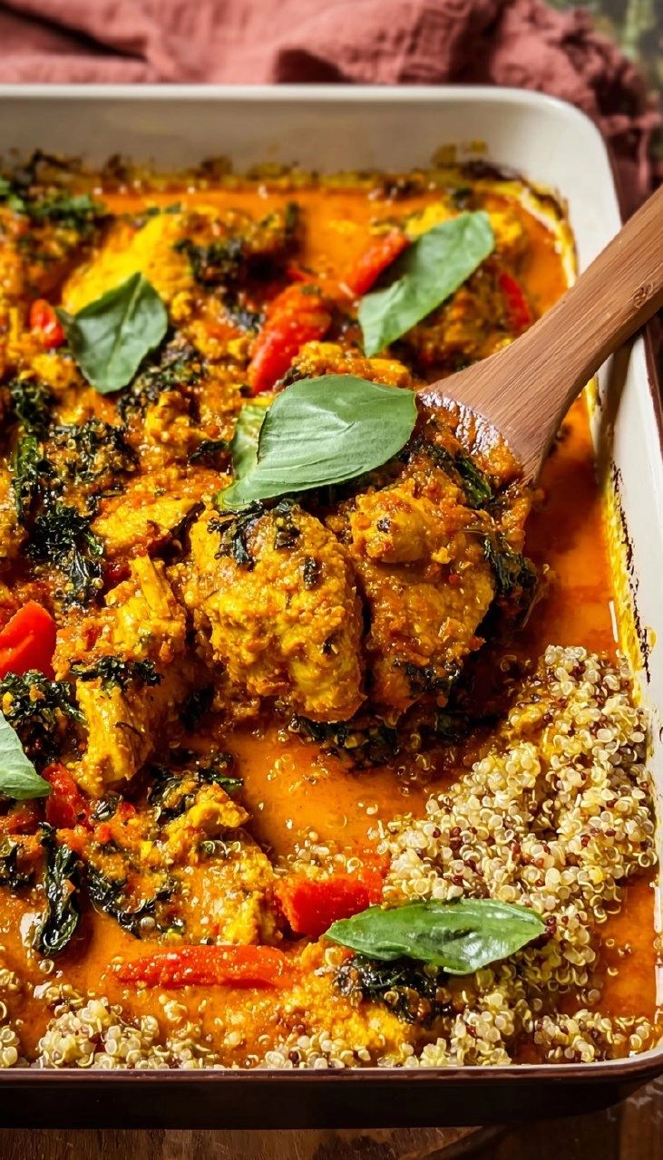 BAKED CHICKEN CURRY WITH QUINOA