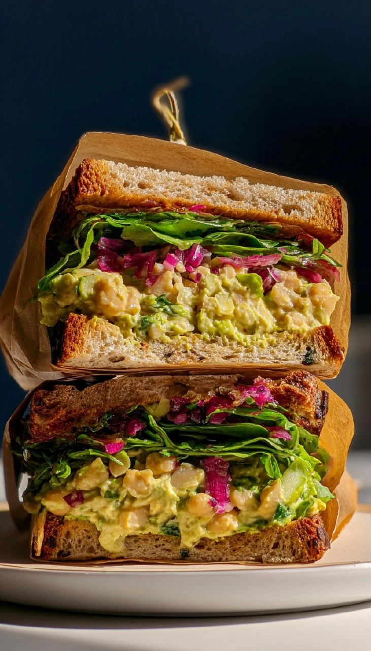 Caramelized Lemon Chickpea Salad Sandwich