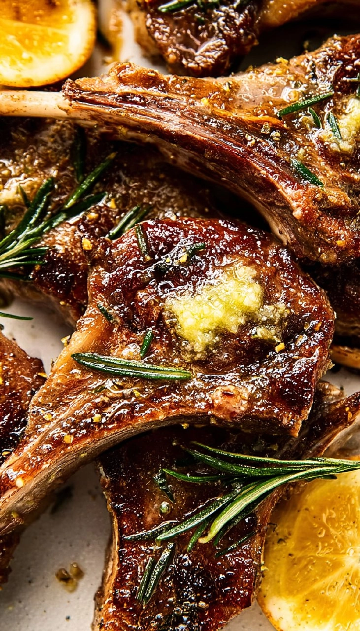 Garlic Rosemary Lamb Chops with Lemon Butter 95 Garlic Rosemary Lamb Chops with Lemon Butter