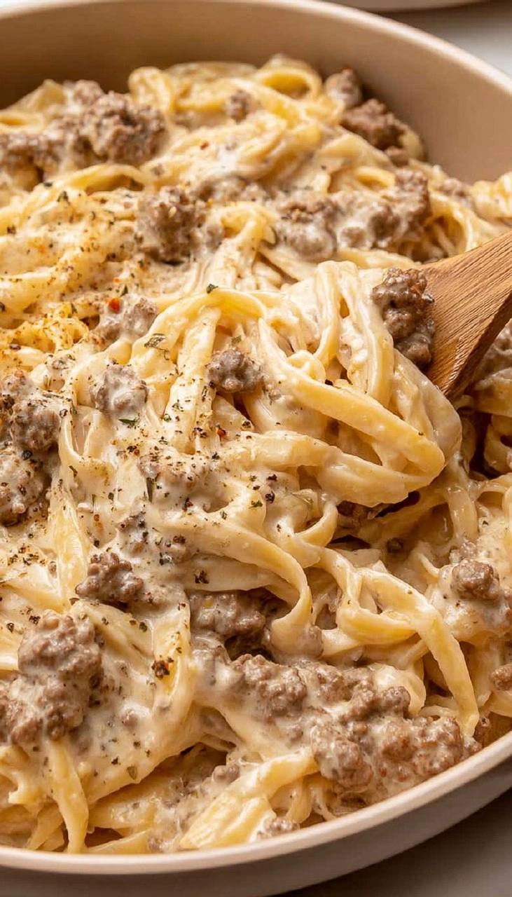 Ground Beef Alfredo