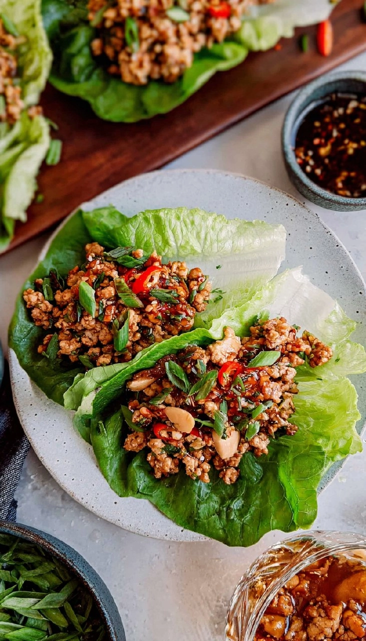 Ground Chicken Lettuce Wraps