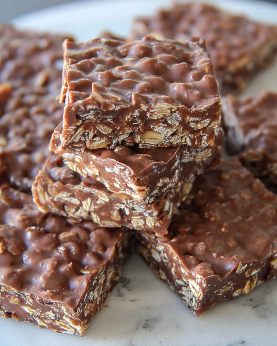 No Bake Chocolate Peanut Butter Oat Bars