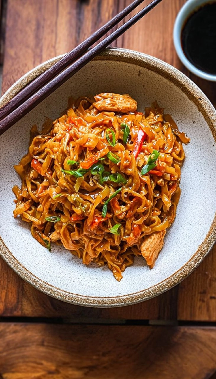 Peanut Chilli Noodles with Chicken