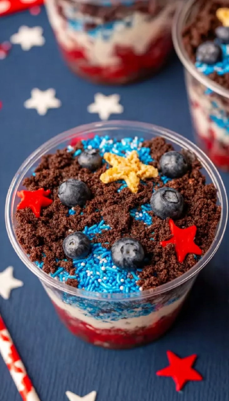 Red White and Blue Dirt Cups