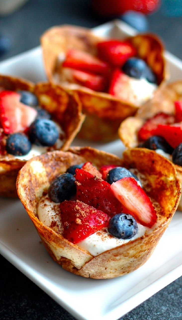 Red, White, and Blue Tortilla Cups