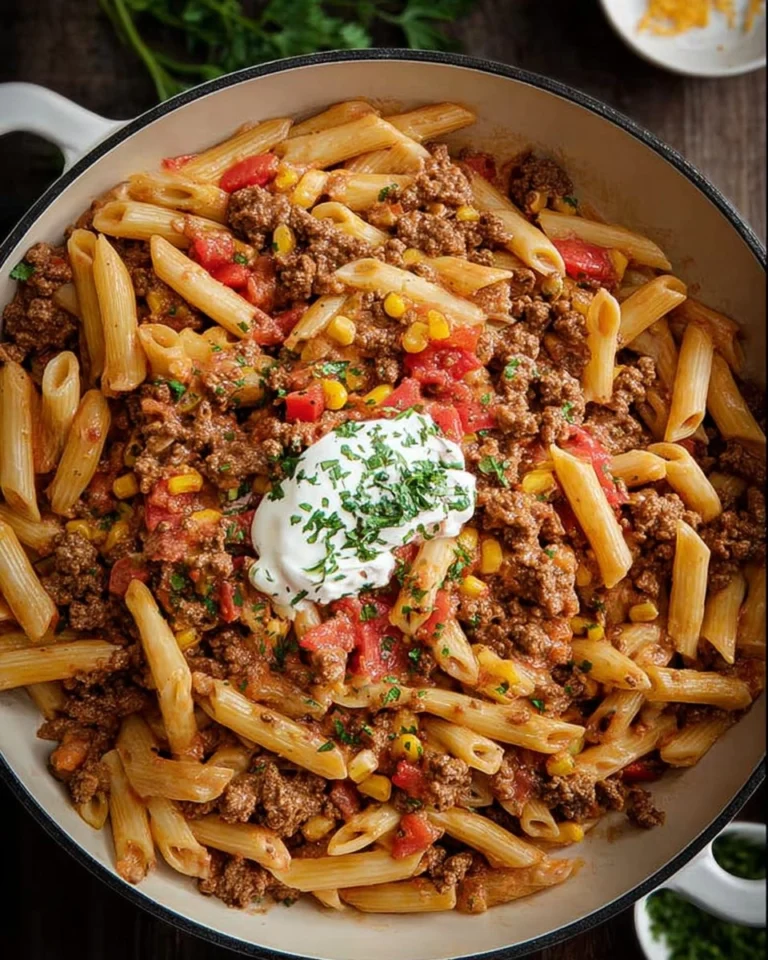 Southwest-Ground-Beef-Pasta-Recipe