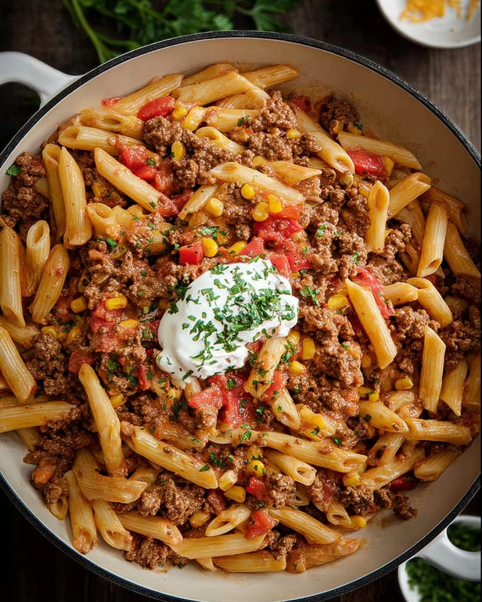 Southwest Ground Beef Pasta