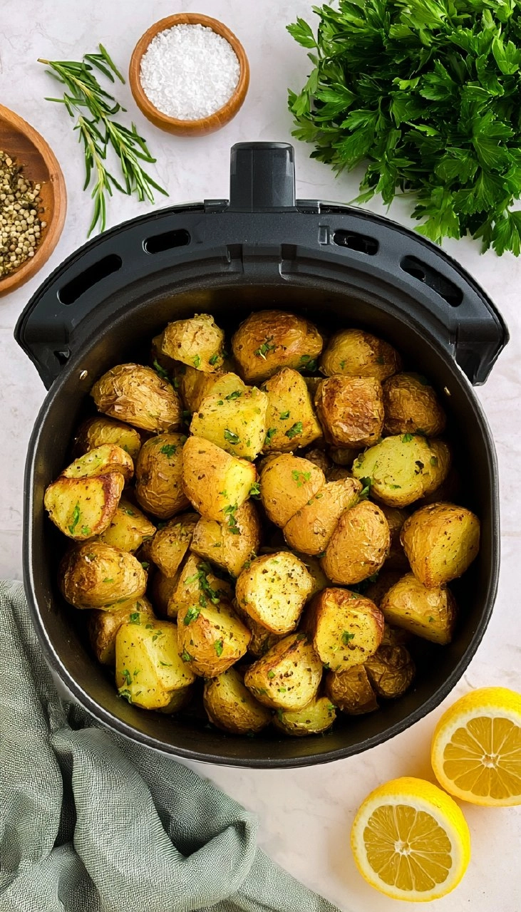 Air Fryer Greek Roasted Potatoes