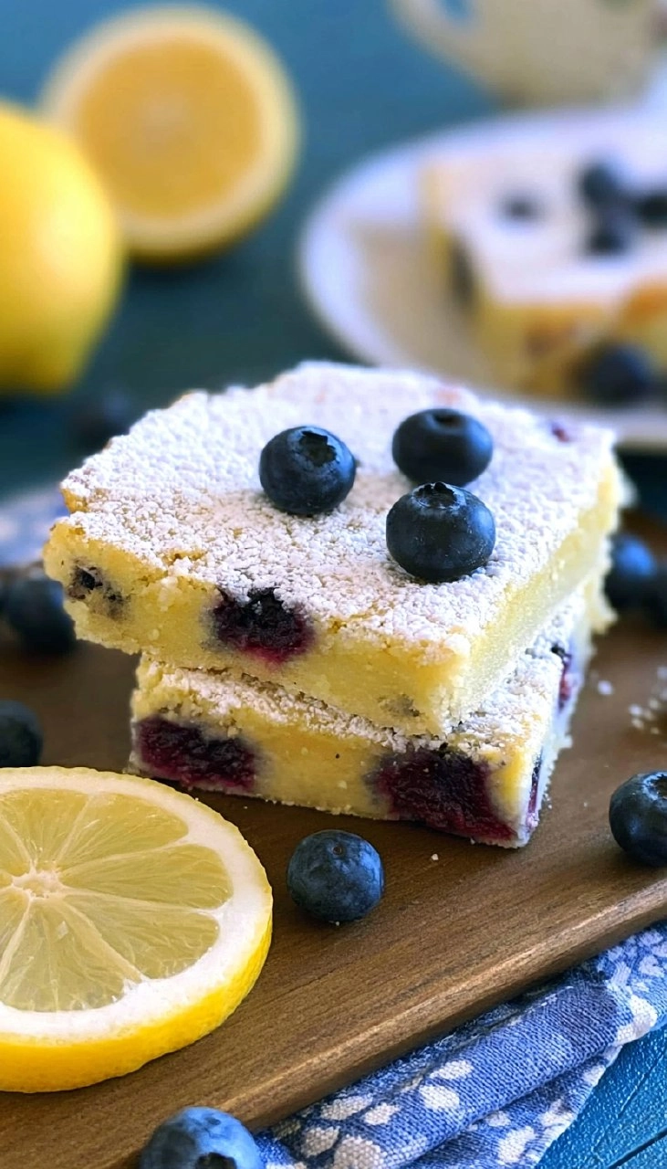 Blueberry Lemon Bars | Sweet-Tart Picnic Dessert Squares