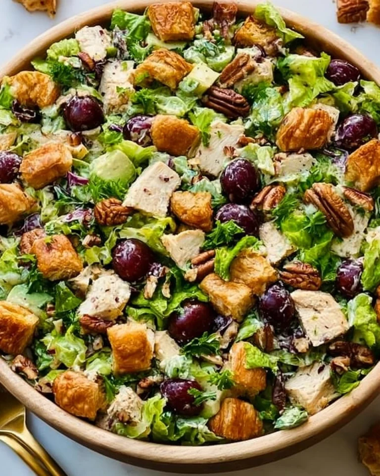 Chicken-Salad-with-Grapes-Pecans-and-Croissant-Croutons-Recipe
