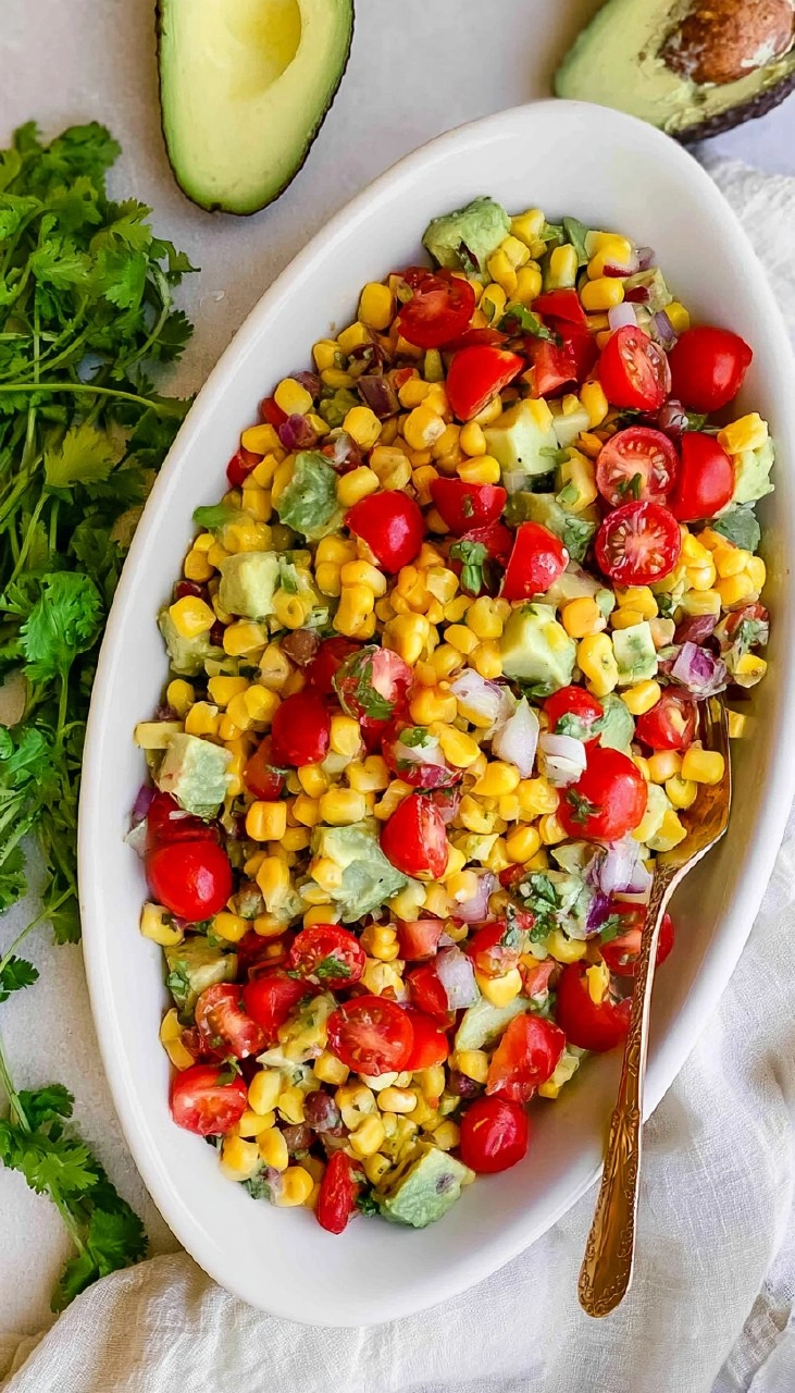 Corn Tomato Avocado Salad (with Cilantro Lime Vinaigrette)