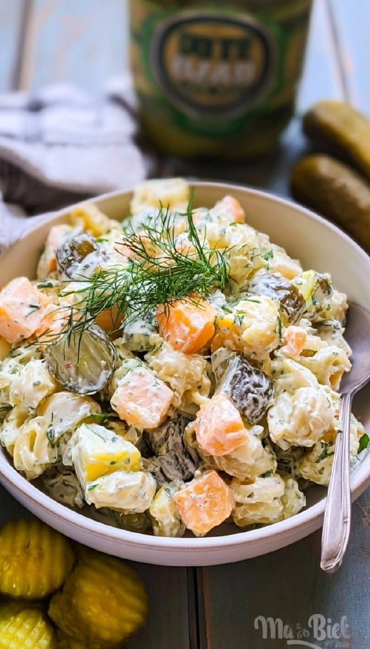 Creamy Dill Pickle Pasta Salad