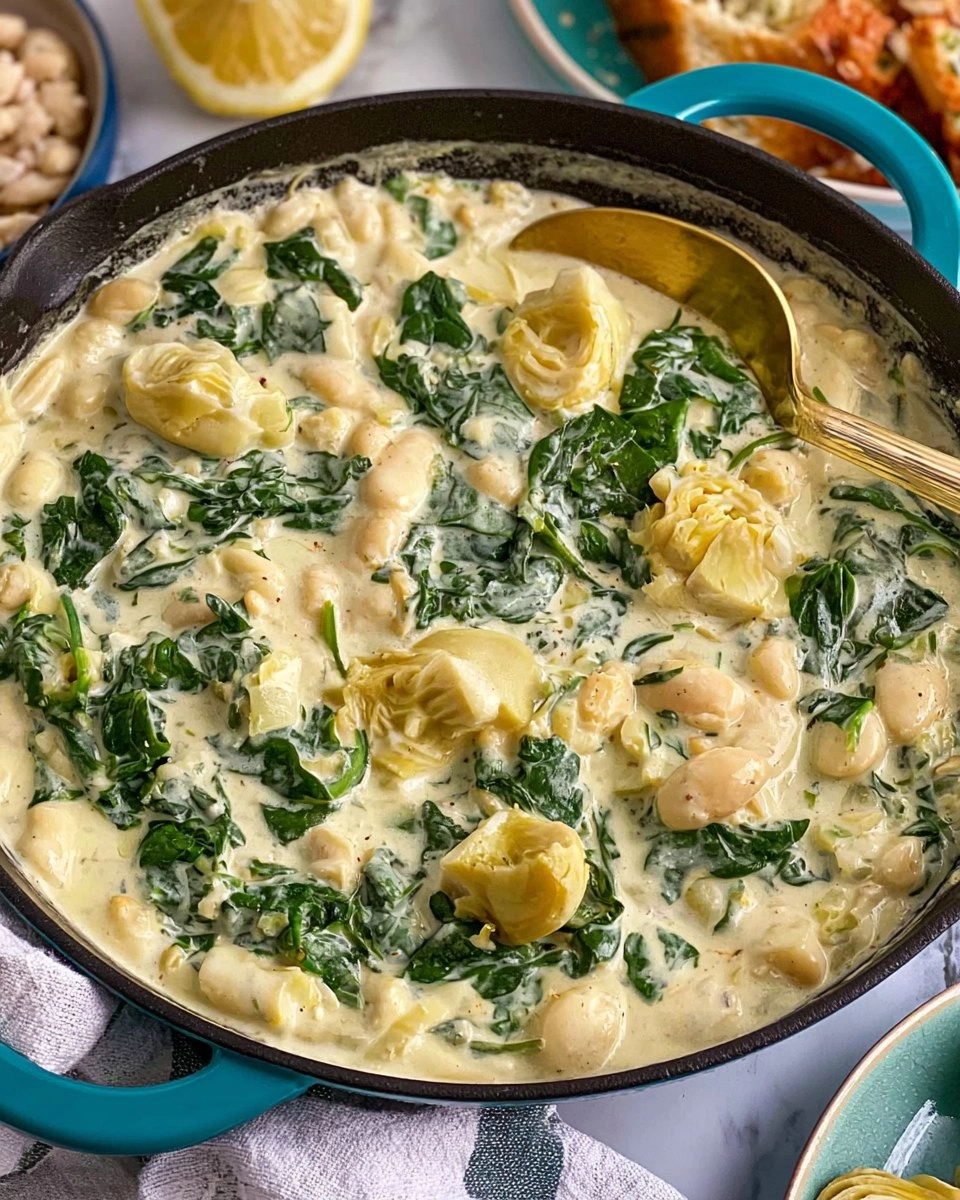 Creamy Spinach Artichoke Butter Beans