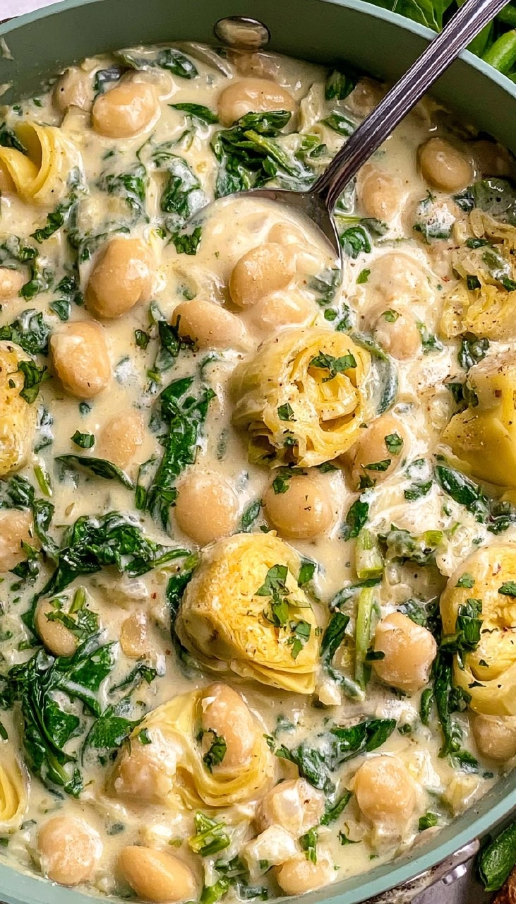 Creamy Spinach Artichoke Butter Beans