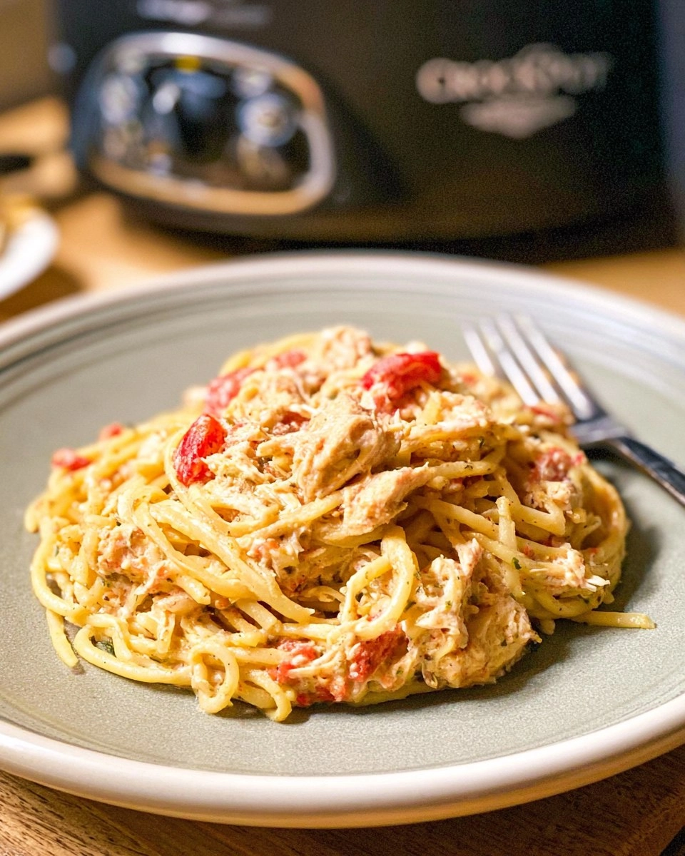 Crockpot Chicken Spaghetti