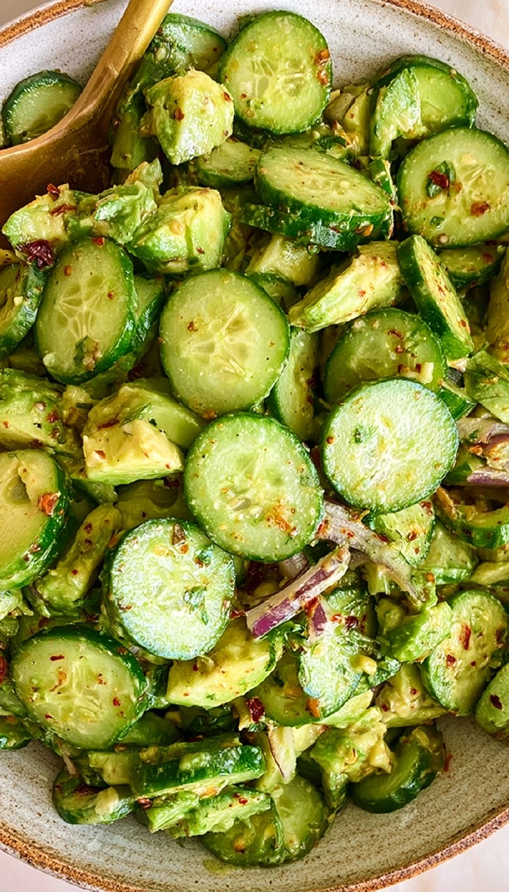 Cucumber Avocado Salad (Creamy, and Ready in 10 minutes)
