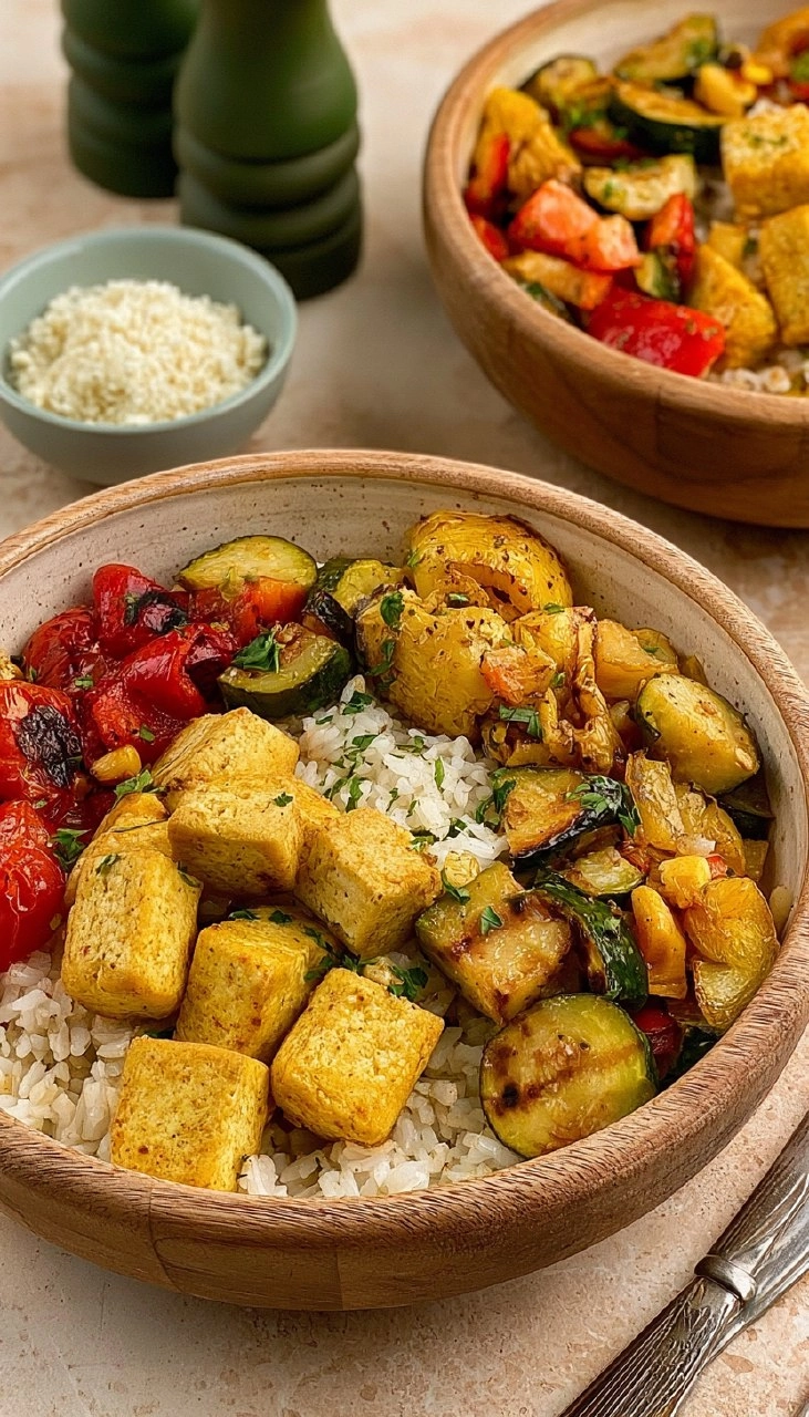 Greek Tofu &amp; Rice Bowls