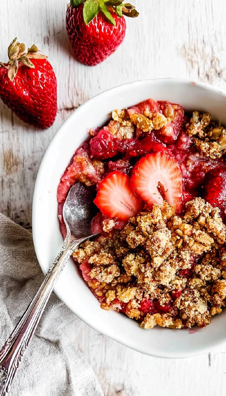 Healthy Strawberry Crisp (Gluten Free, Easy Almond Flour Crumble)