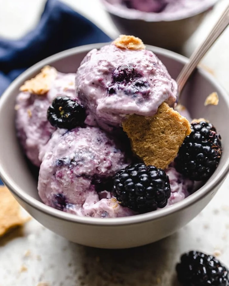 Blackberry-Cheesecake-Cottage-Cheese-Ice-Cream-Recipe