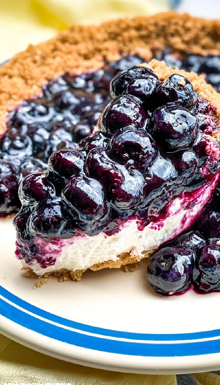 Blueberry Cream Cheese Pie (No-Bake)