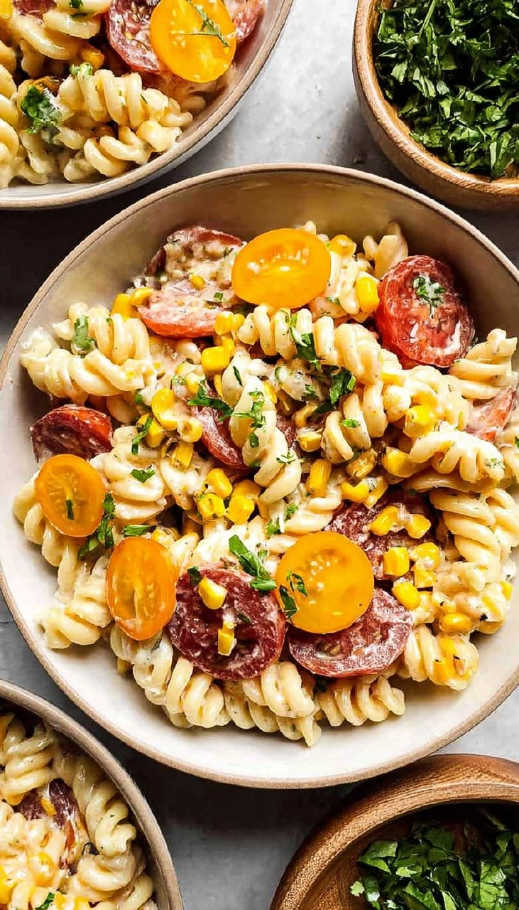 Corn and Tomato Pasta Salad