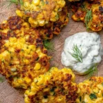 Corn-and-Zucchini-Fritters-with-Herb-Yogurt-Sauce-Recipe