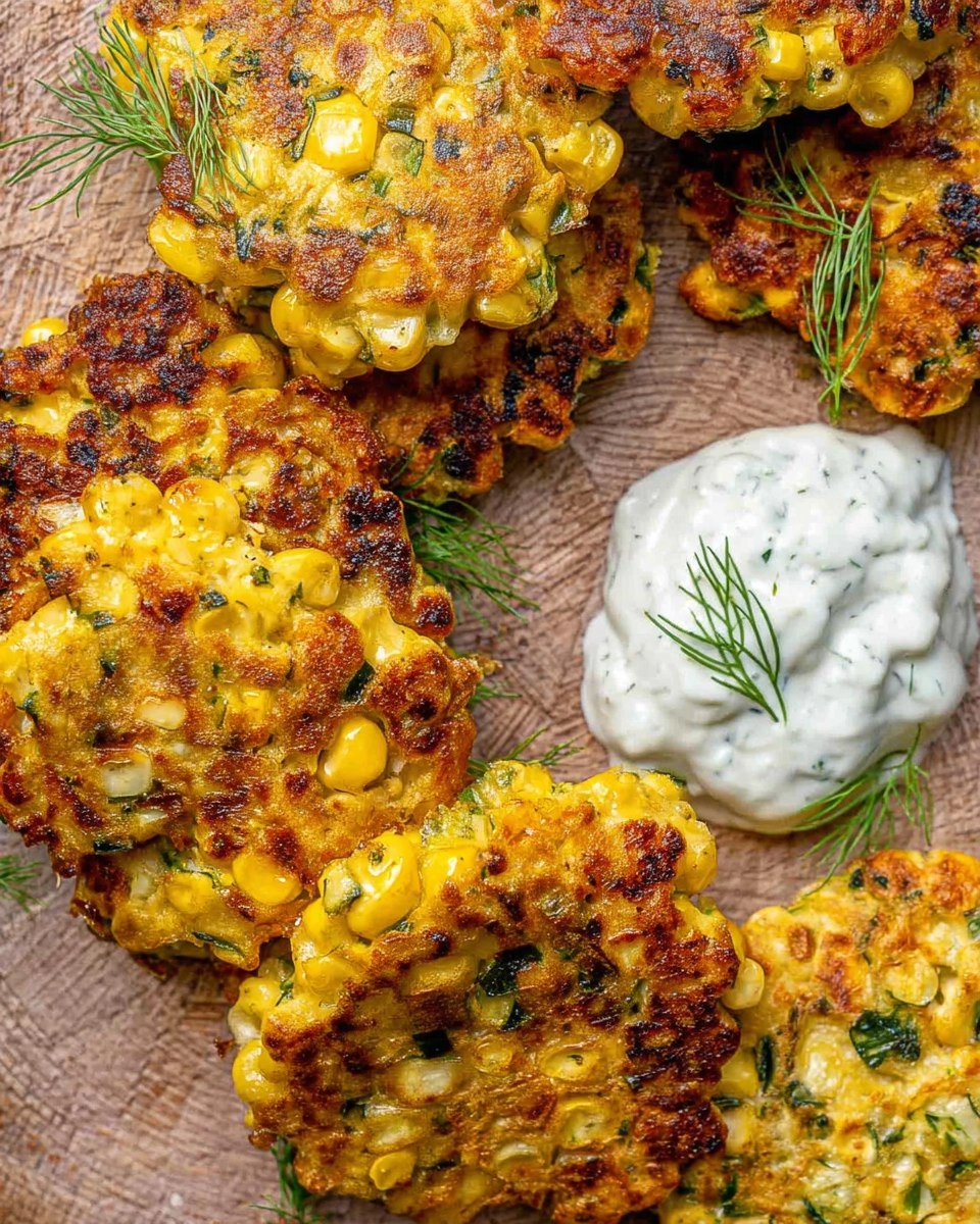 Corn and Zucchini Fritters with Herb Yogurt Sauce