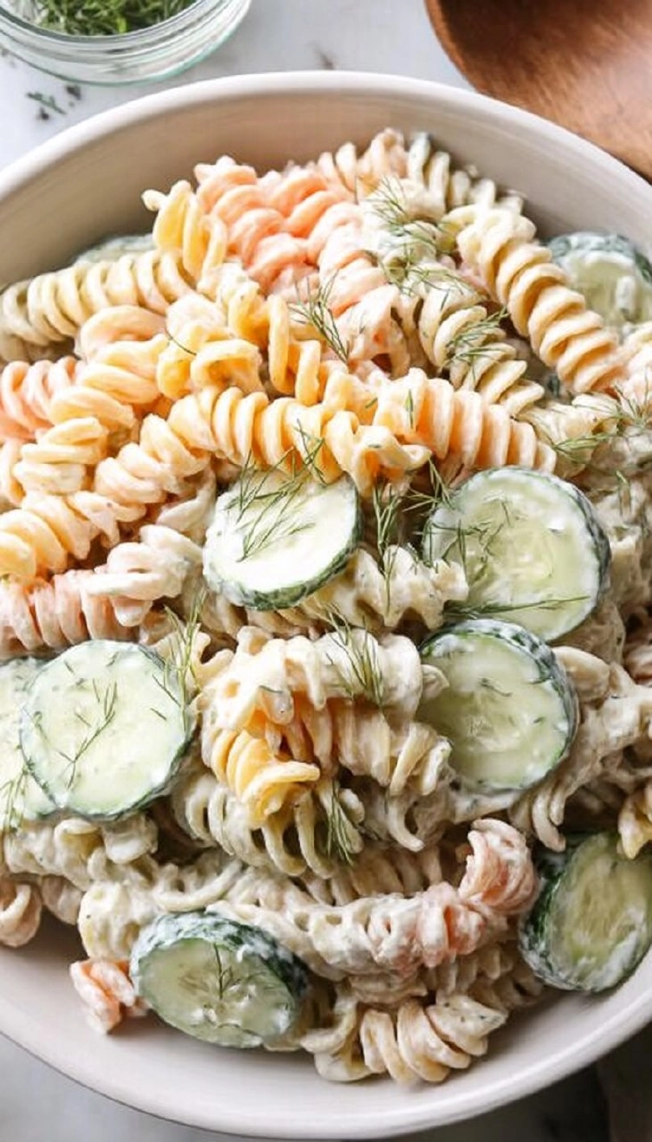 Creamy Cucumber Pasta Salad