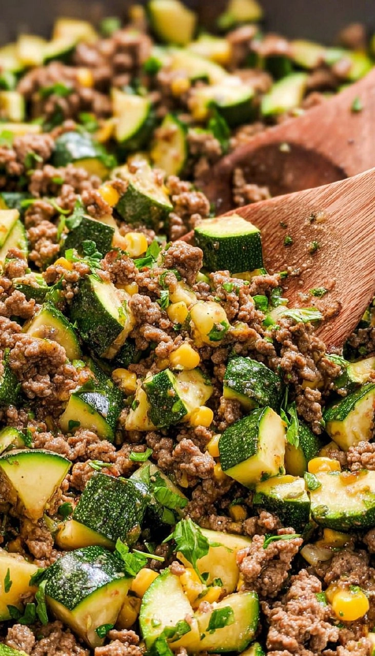 Ground Beef and Zucchini Skillet