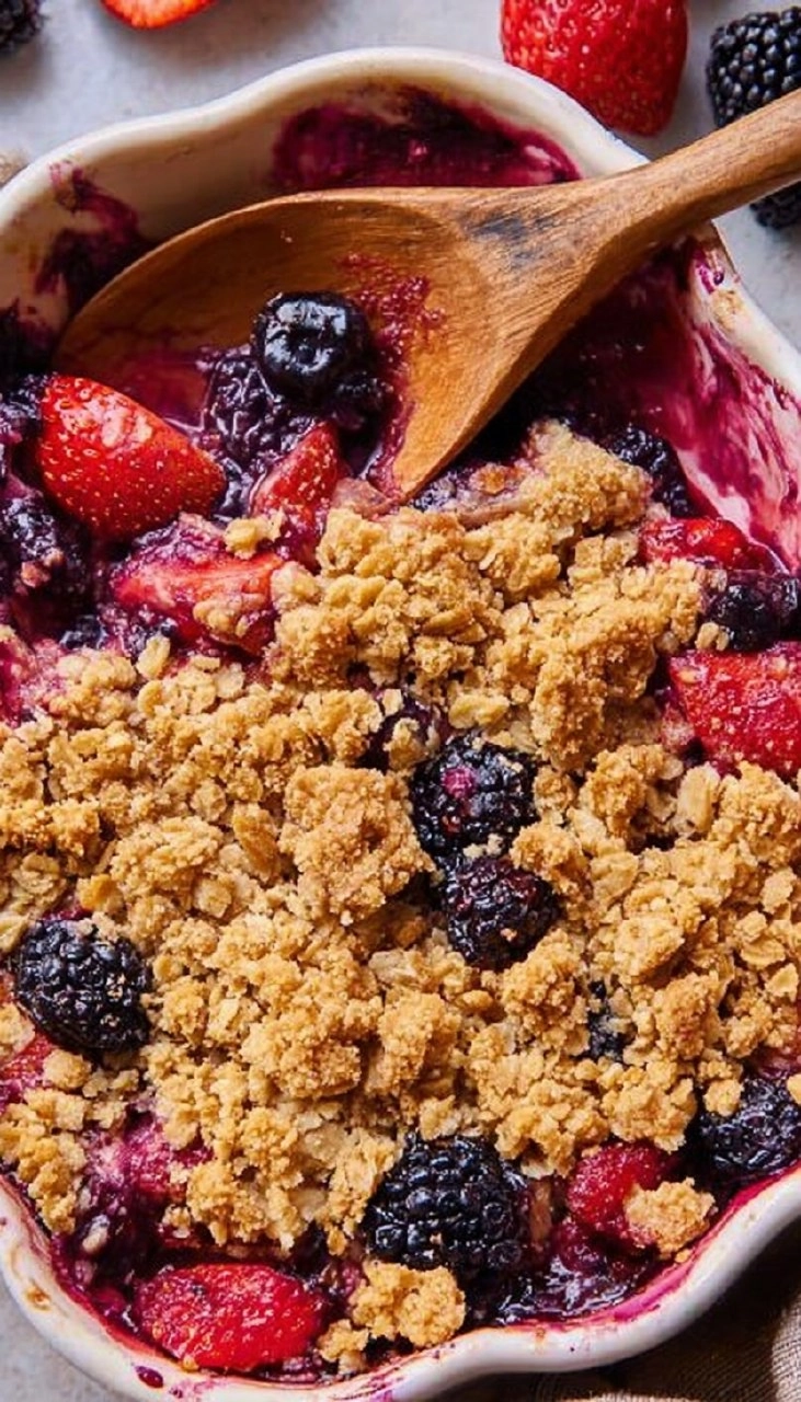 Healthy Mixed Berry Crisp (Gluten-Free)