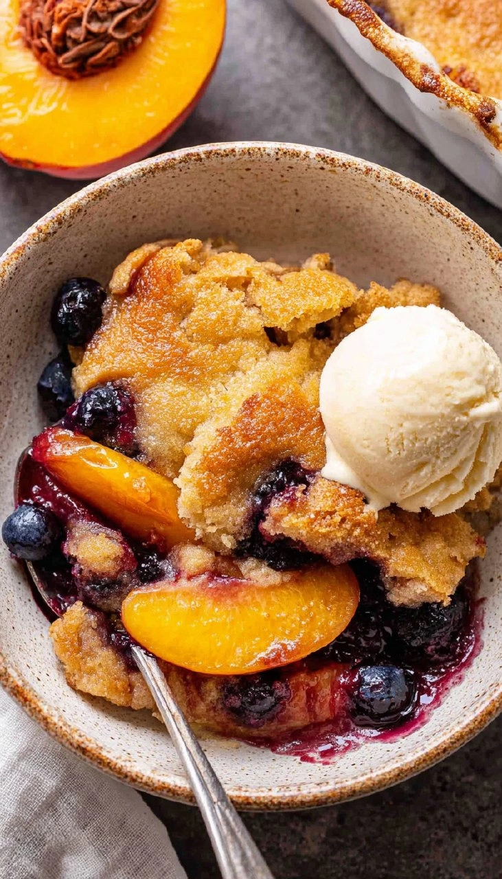 Peach Blueberry Cobbler