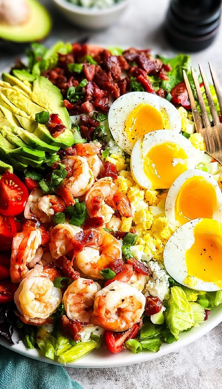 Shrimp Cobb Salad (Healthy, Easy Summer Dinner)