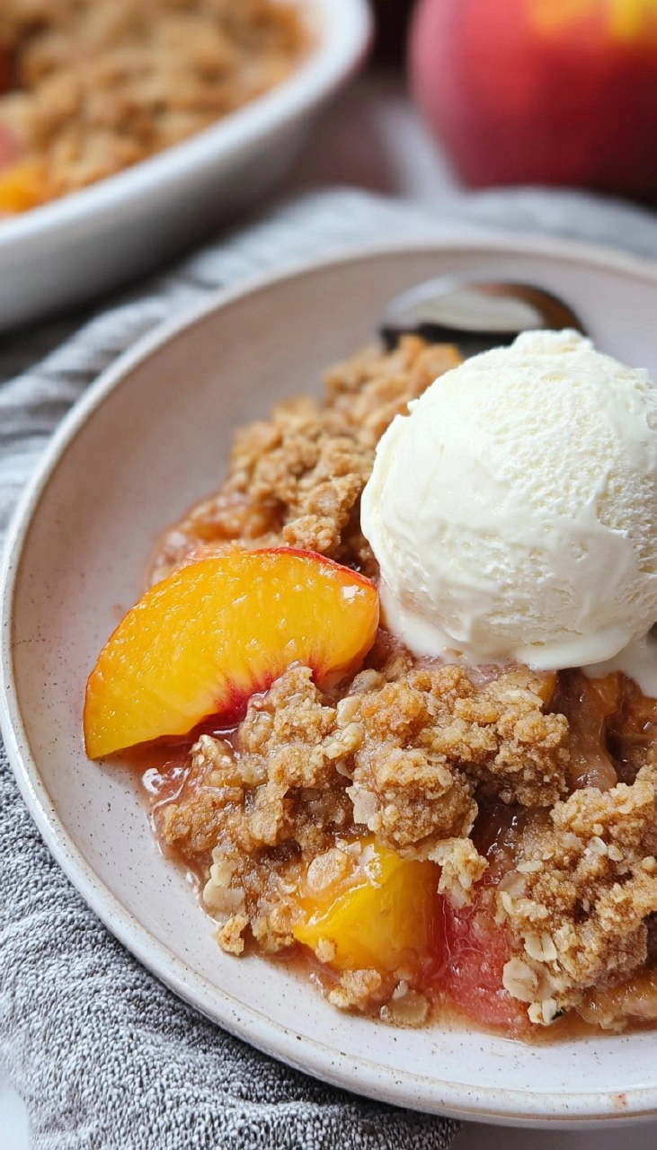 Simple Peach Crisp with Oat Topping