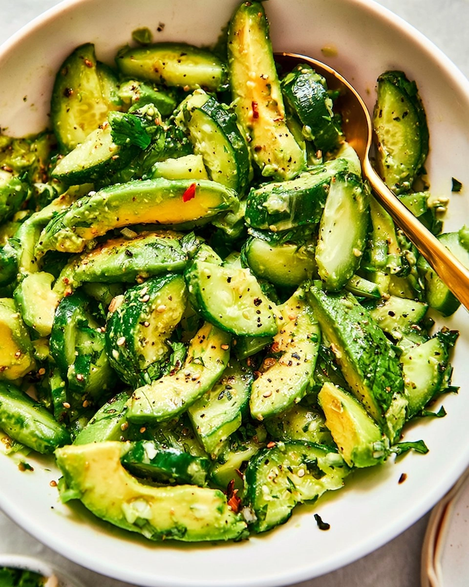 Smashed Cucumber Avocado Salad