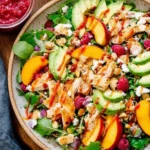Chicken-Salad-with-Peaches-Avocado-Fresh-Raspberry-Dressing-Recipe