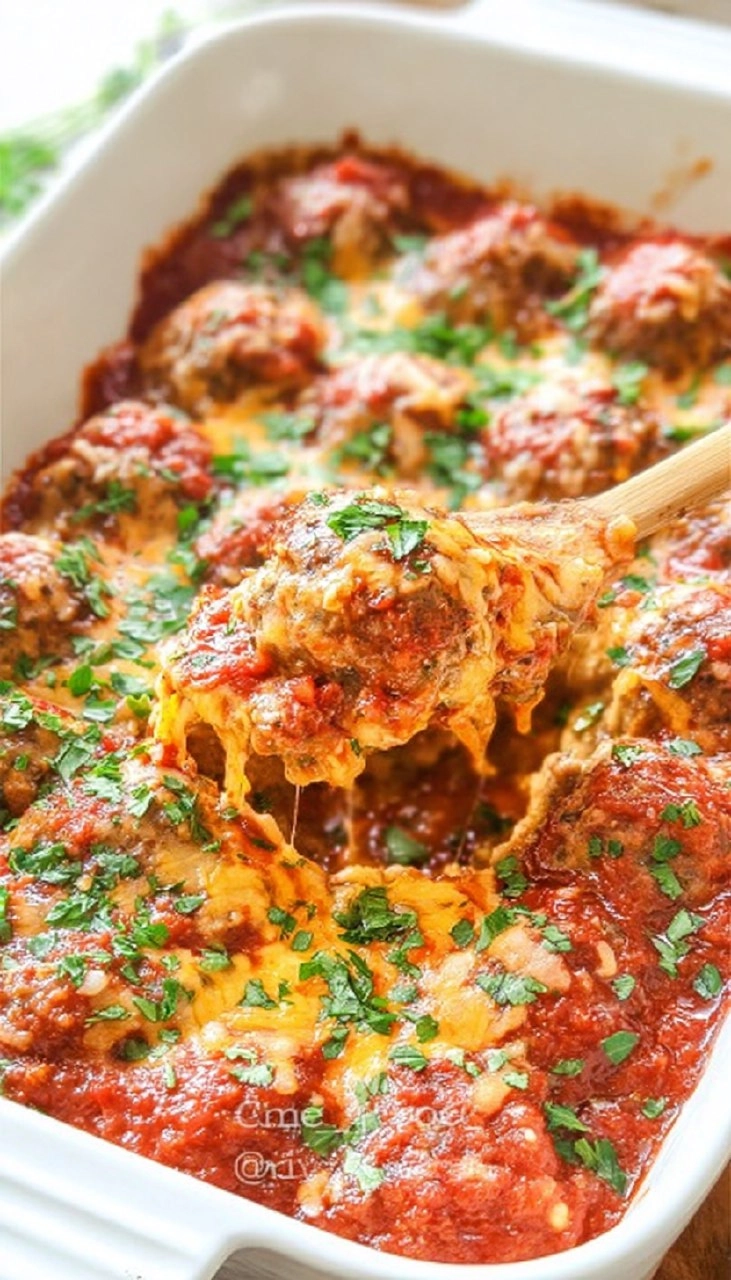 Chili Cheese Meatball Bake