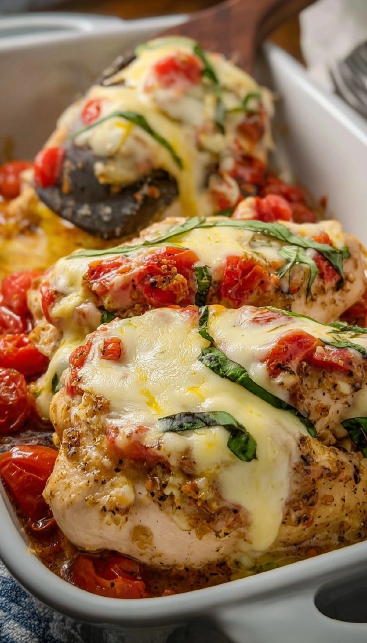 Creamy Baked Bruschetta Chicken