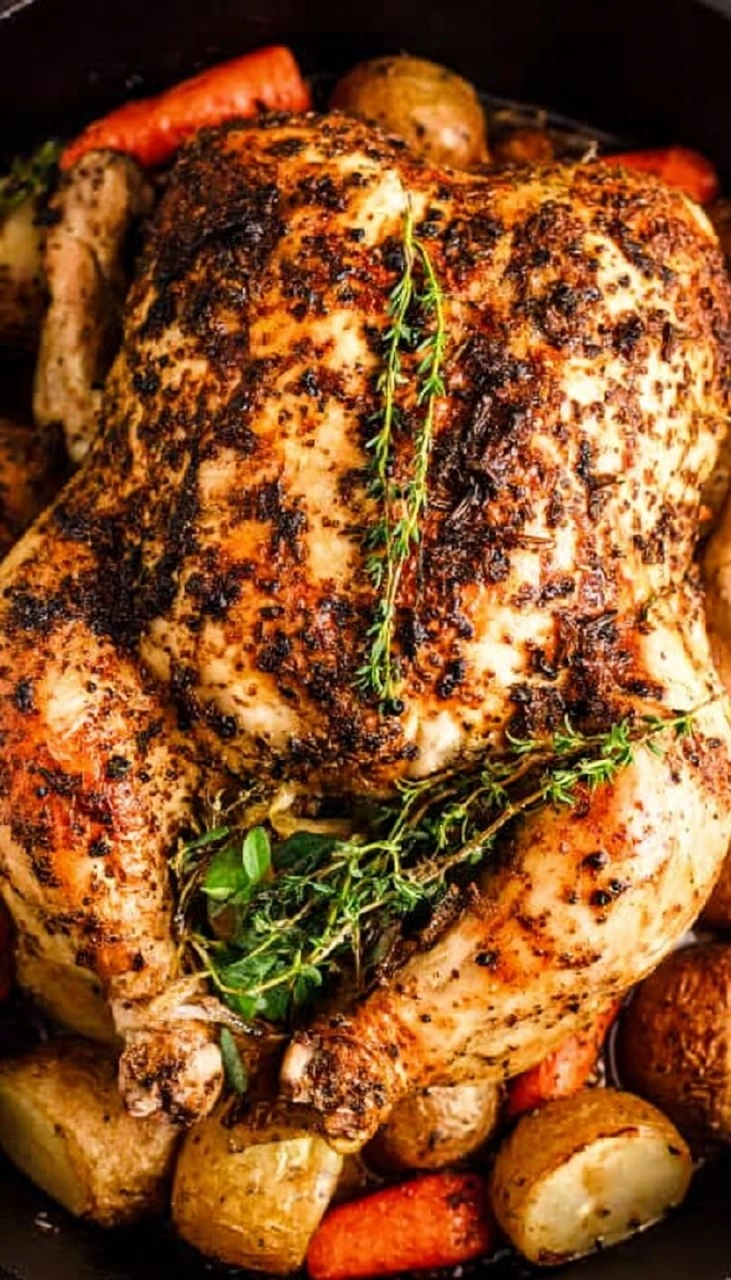 Easy Whole Roast Chicken (Crispy Skin + Juicy Inside)