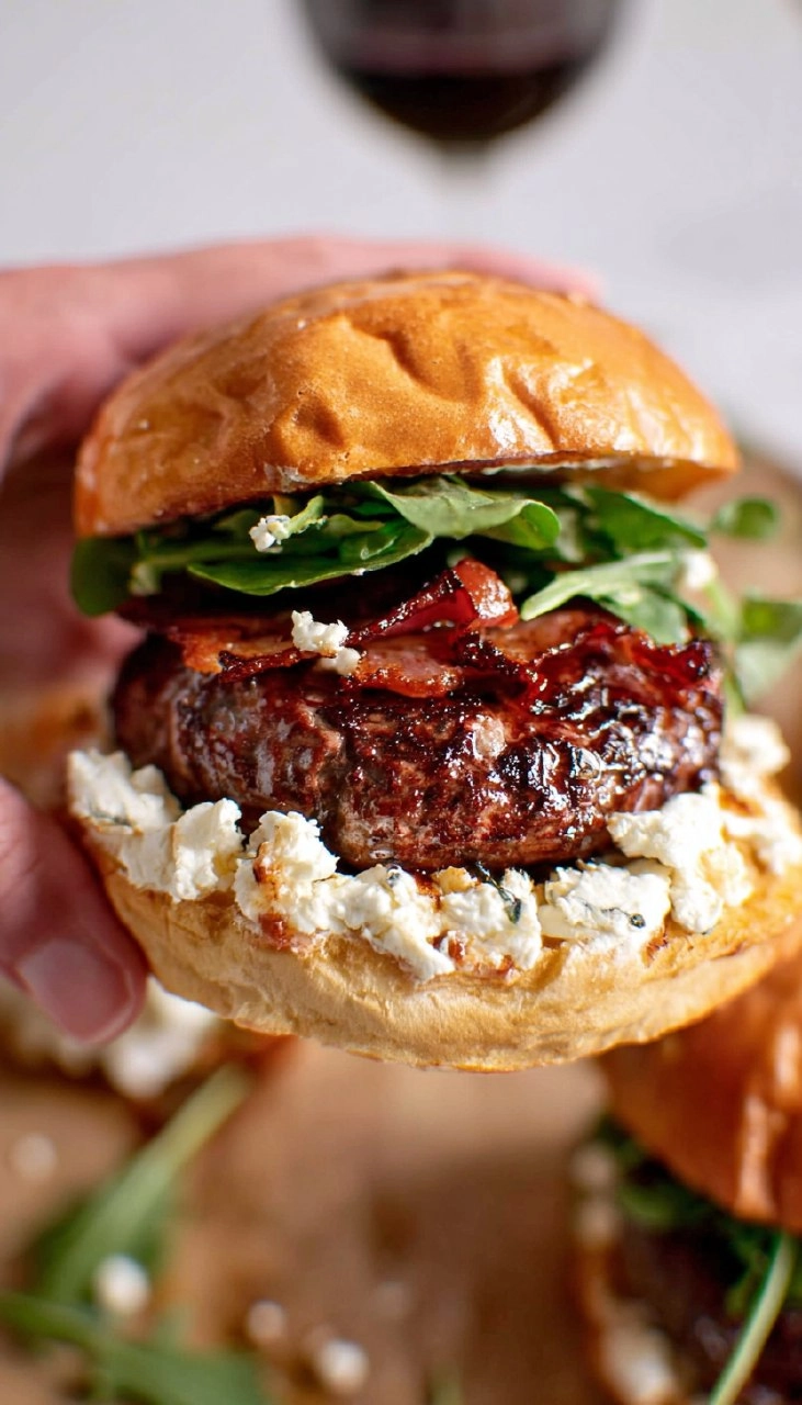 Fig and Bacon Goat Cheese Burgers