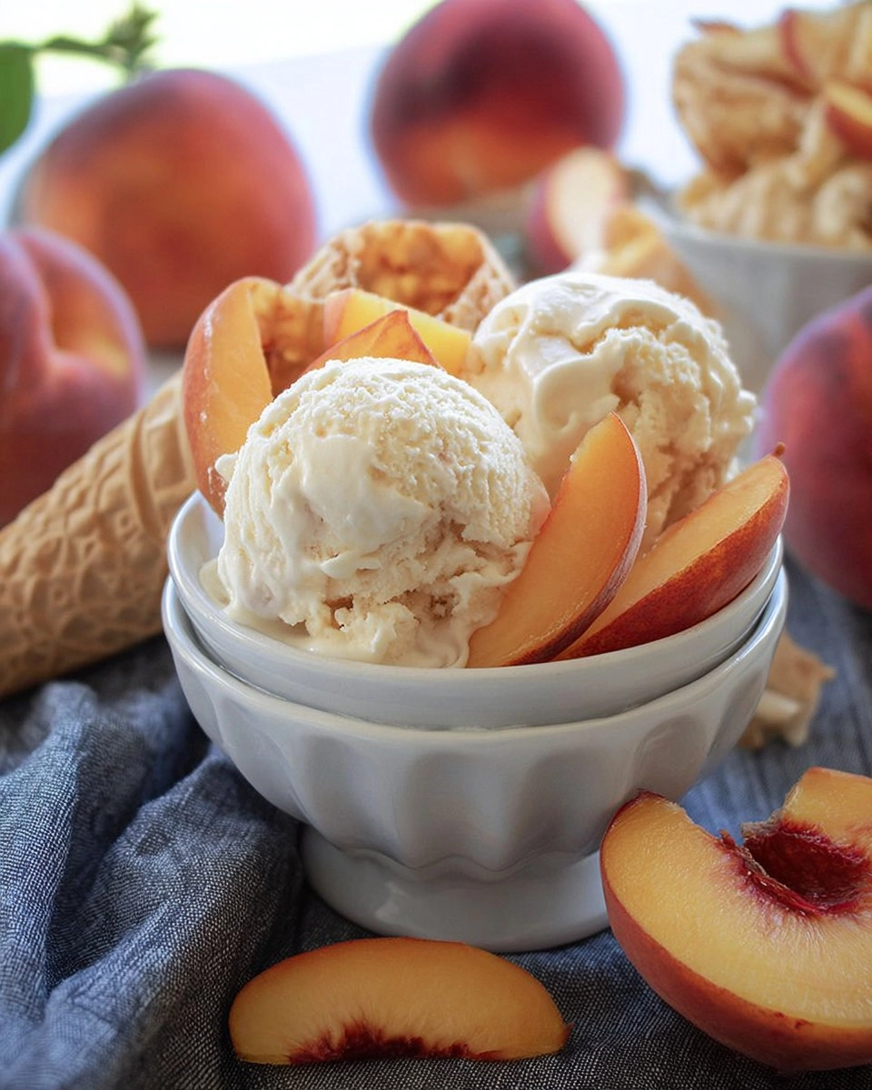 No Churn Peaches and Cream Ice Cream