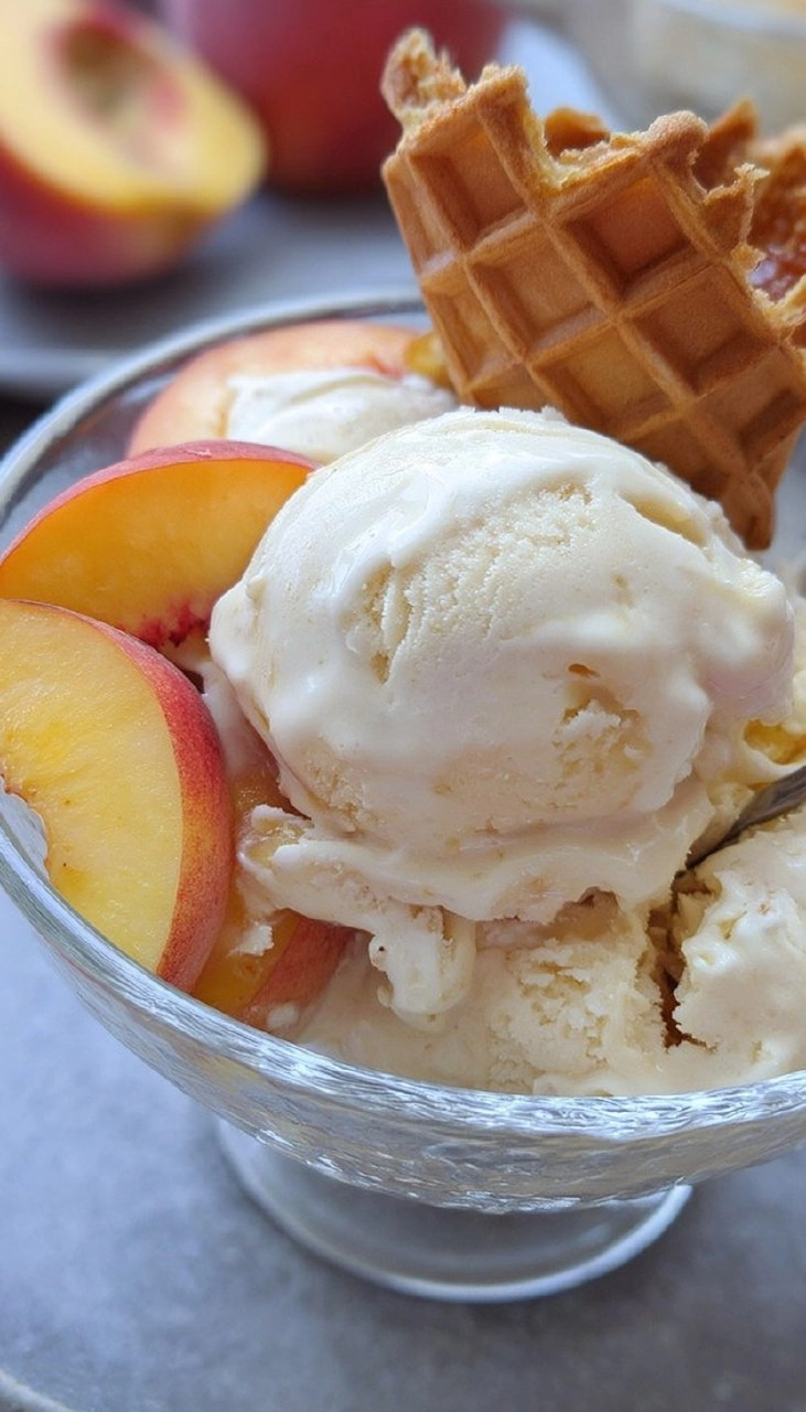 No Churn Peaches and Cream Ice Cream