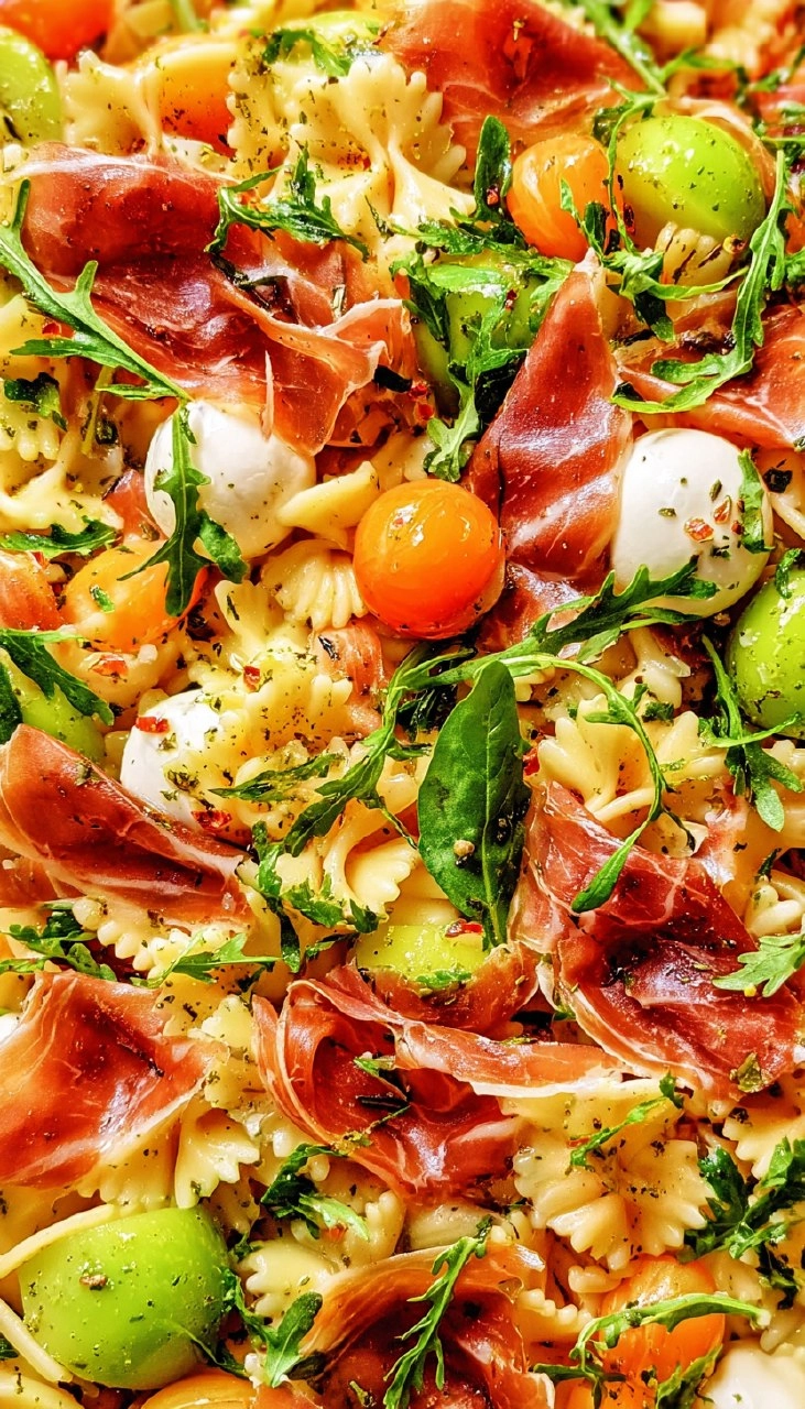 Prosciutto Melon Pasta Salad