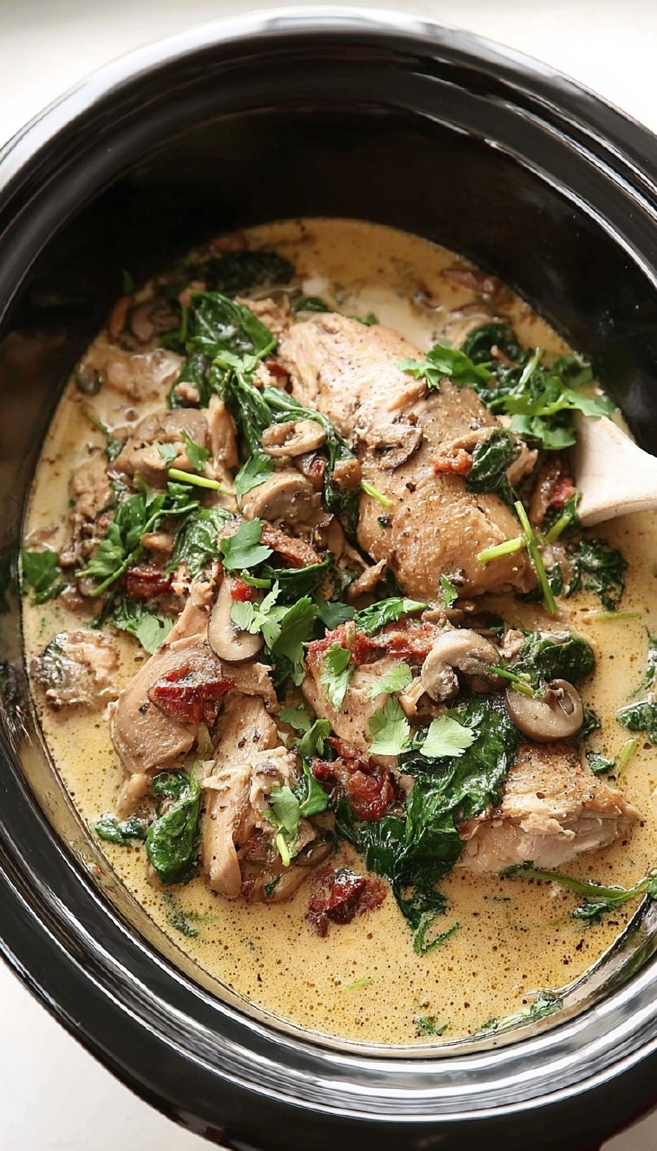 Slow Cooker Tuscan Chicken (Creamy, 10-Minute Prep) 100 Slow Cooker Tuscan Chicken (Creamy, 10-Minute Prep)