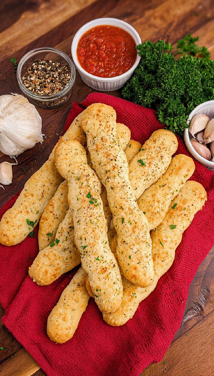 2 Ingredient Garlic Parmesan Breadsticks