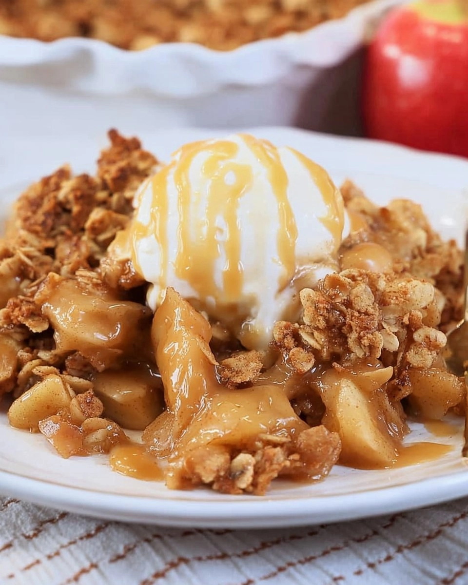Caramel Apple Crisp with Crunchy Oat Topping