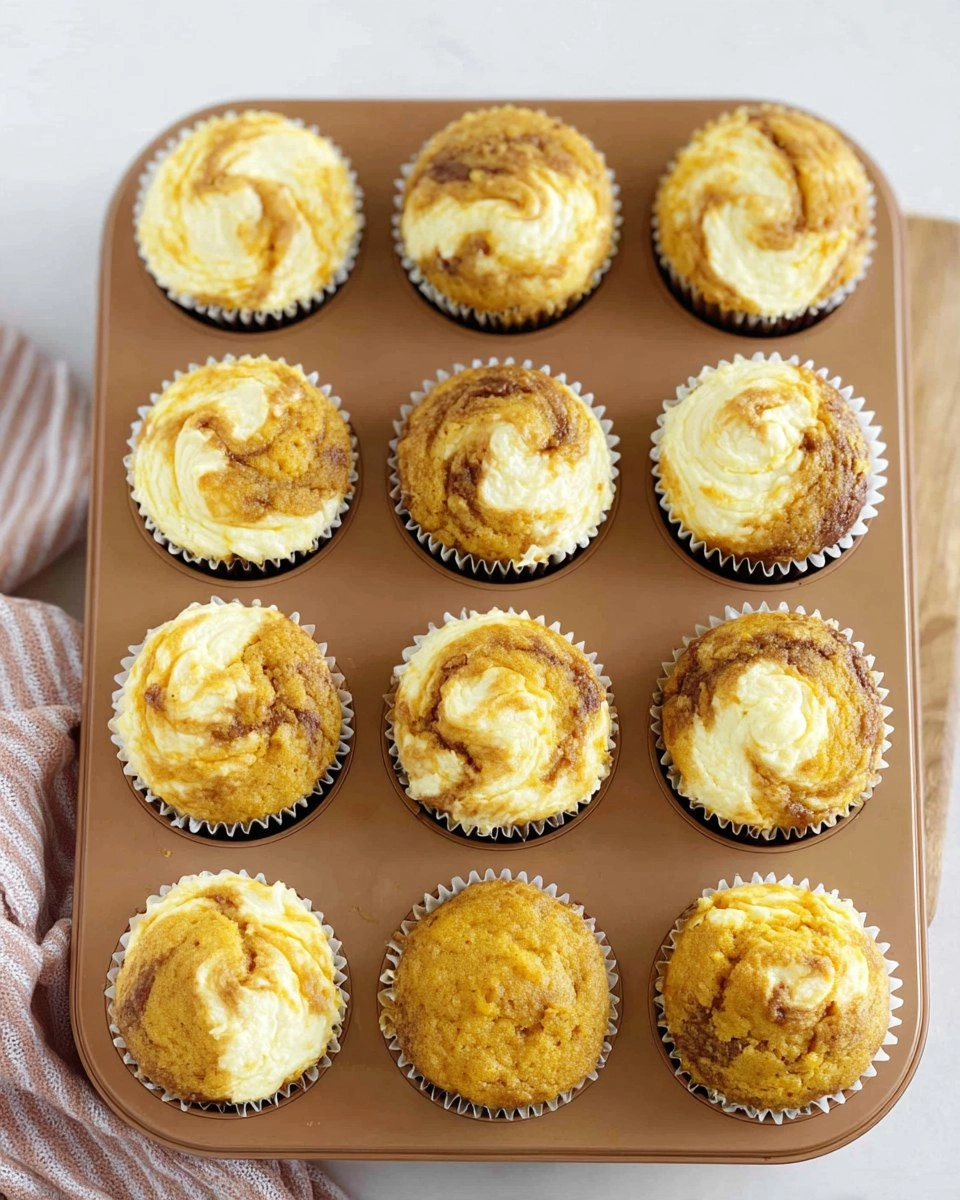 Pumpkin Muffins with Cheesecake Swirl