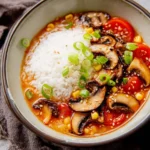 Tomato Miso Soup with Garlic Sesame Mushrooms 116 Tomato-Miso-Soup-with-Garlic-Sesame-Mushrooms-Recipe